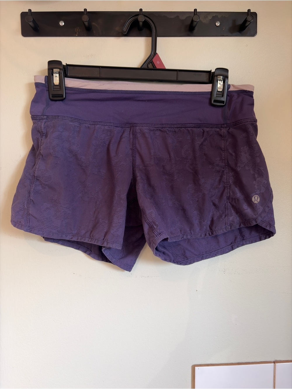 lululemon athletica Purple Floral Embroidered Performance Running Shorts